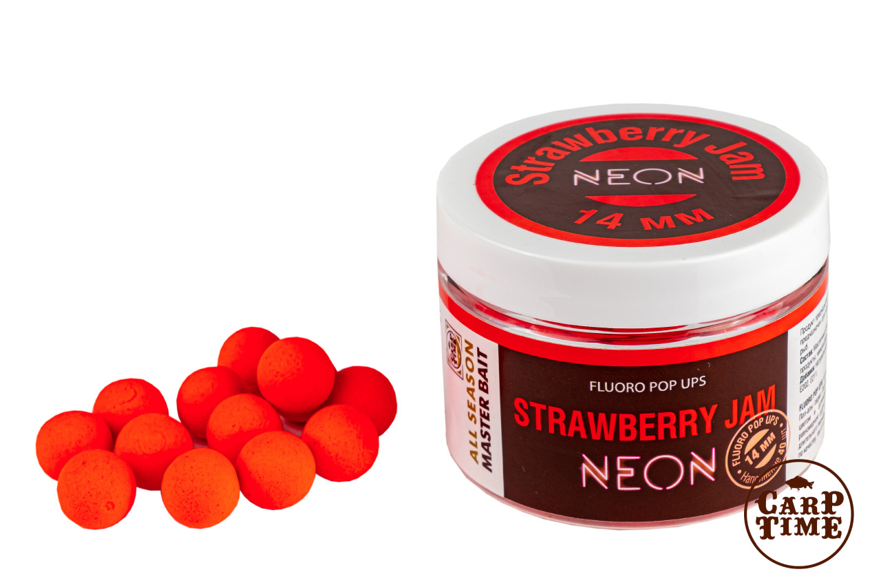 CarpTime MASTER BAIT плавающие бойлы NEON Strawberry Jam. Купить по цене  699 руб.